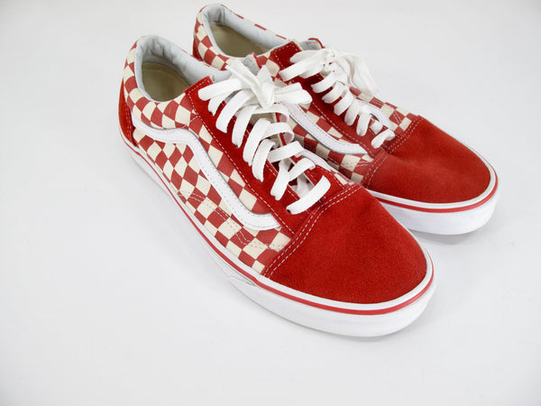 Vans Old Skool Primary Checkerboard Red / White Unisex Shoes Size 10.5