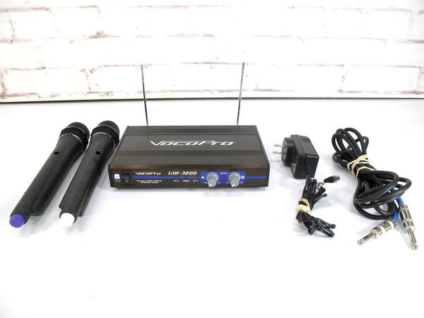 VocoPro UHF-3200 Dual-Channel Wireless Microphone 2 Mic System