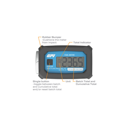 GPI 01A Series 3-30GPM Digital In-Line Fuel Meter 01A31GM