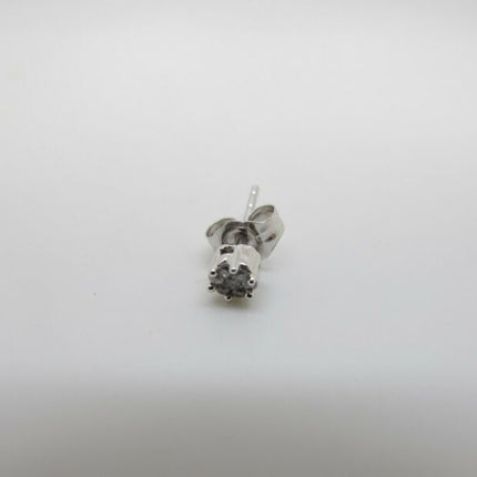 10k White Gold & Diamond Cluster .07 Ct Single Stud Earring - ZeereeZ
