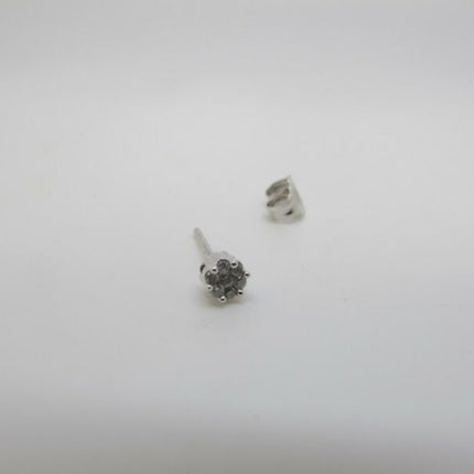 10k White Gold & Diamond Cluster .07 Ct Single Stud Earring - ZeereeZ