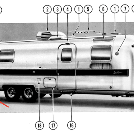 #11 Exterior Rear Curb Side Reflector Aluminum Housing for Mid 70s + Airstream Trailers - ZeereeZ
