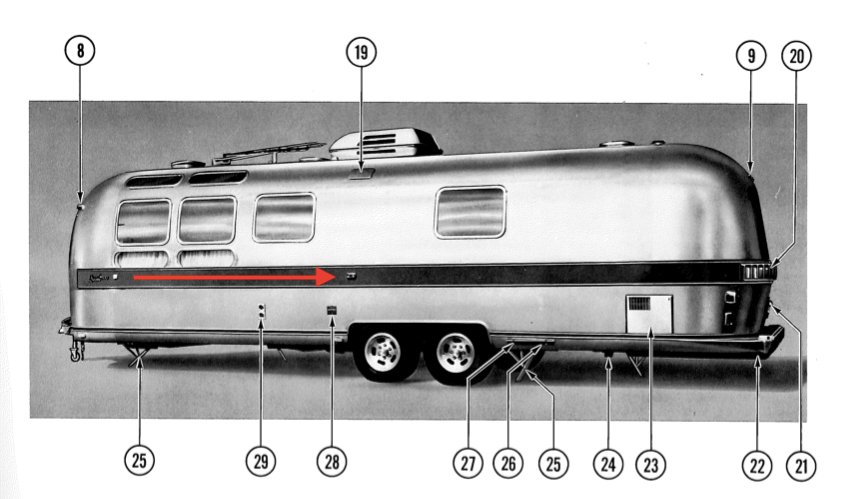 #13 Mid Street or Curb Side Aluminum Marker Light Housing for Mid 70s + Airstream Trailers - ZeereeZ