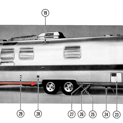 #14 Curb/Road Mid Side Wheel Well Reflector Housing Mid 70s Airstream Campers - ZeereeZ