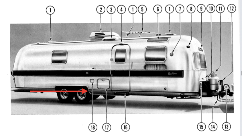 #14 Curb/Road Mid Side Wheel Well Reflector Housing Mid 70s Airstream Campers - ZeereeZ