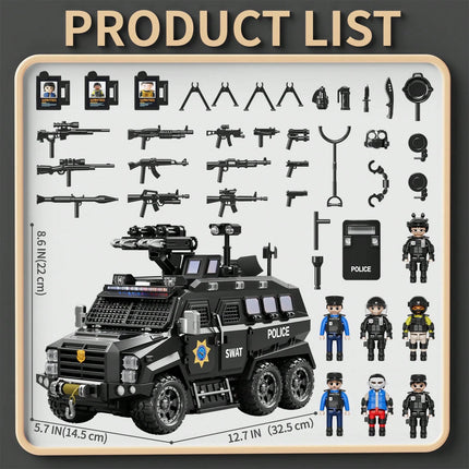 Hengphy Mobil Play Toy Police SWAT Vehicle Set