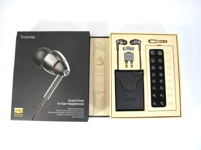 1MORE Quad Driver Hi - Res In Line Control Copper Wire In Ear Earphones 1MEJE0032 - ZeereeZ