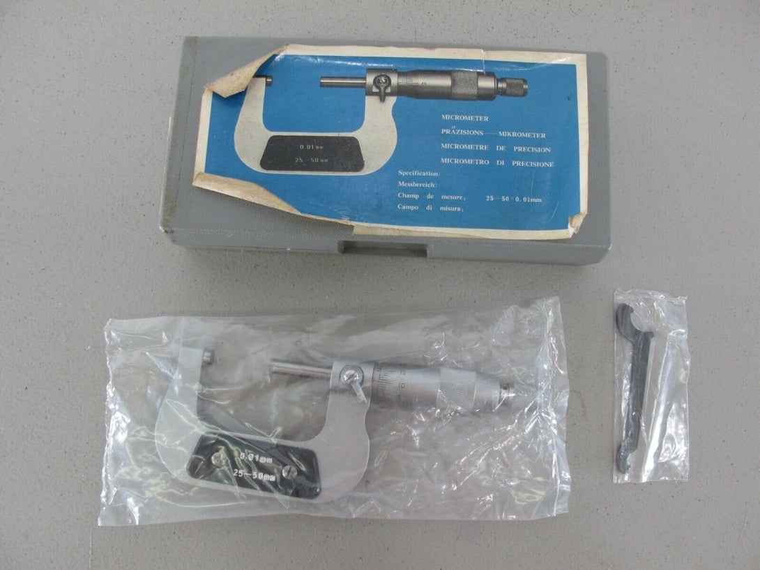 25 - 50mm 0.01mm Grad. Metric Outside Micrometer Machinist Caliper - ZeereeZ