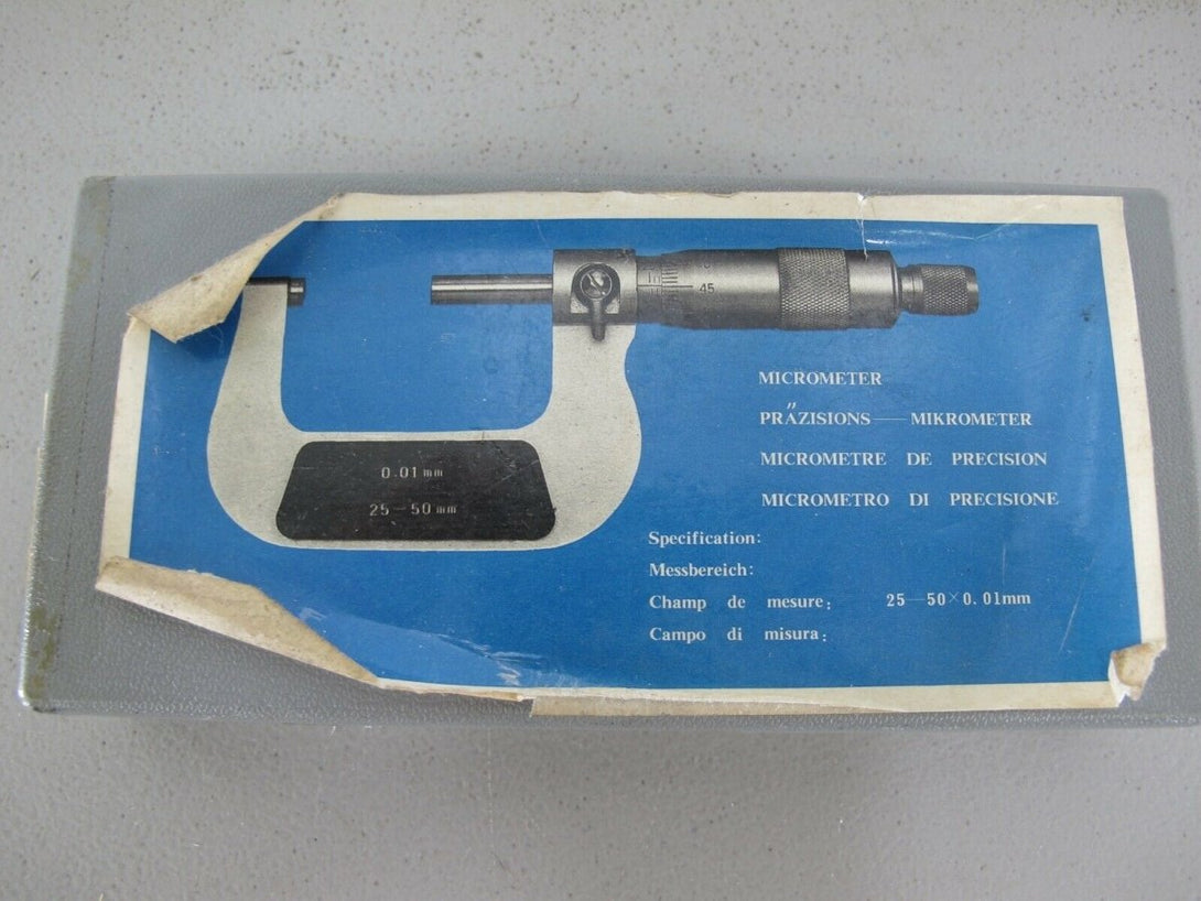 25 - 50mm 0.01mm Grad. Metric Outside Micrometer Machinist Caliper - ZeereeZ