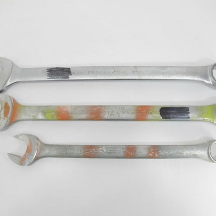 3 Piece Stanley Proto 1 1/2, Two 1 3/4, 3 Combination Box Open Closed Wrench Set - ZeereeZ