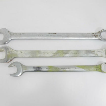 3 Piece Stanley Proto 1 1/2, Two 1 3/4, 3 Combination Box Open Closed Wrench Set - ZeereeZ