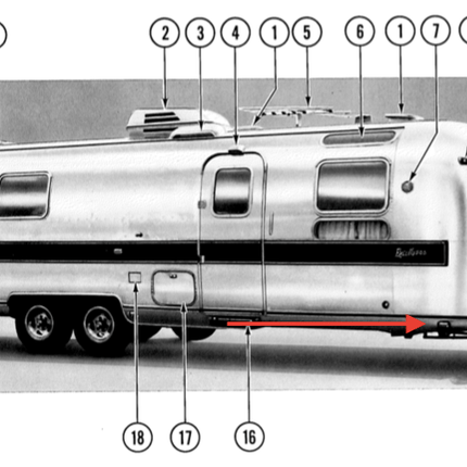 #6 Front Curb Side Lower Aluminum Marker Reflector Housing for Mid 70s + Airstream Trailers - ZeereeZ
