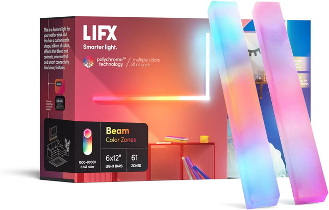 LIFX L3BEAMKITUS Smarter Light WiFi LED Beam Kit Multicolor 612" 61 Zones