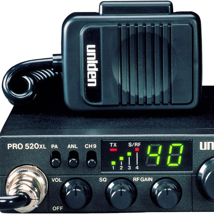 Uniden Pro PRO520XL Compact CB Radio 40Channel ANL/PA Switch 7W Audio Out