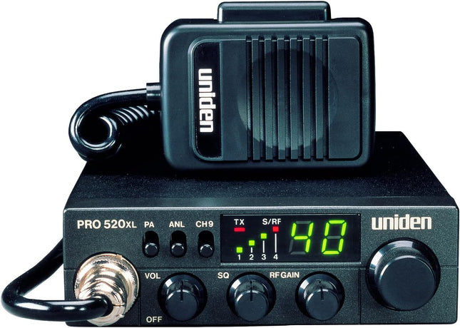 Uniden Pro PRO520XL Compact CB Radio 40Channel ANL/PA Switch 7W Audio Out
