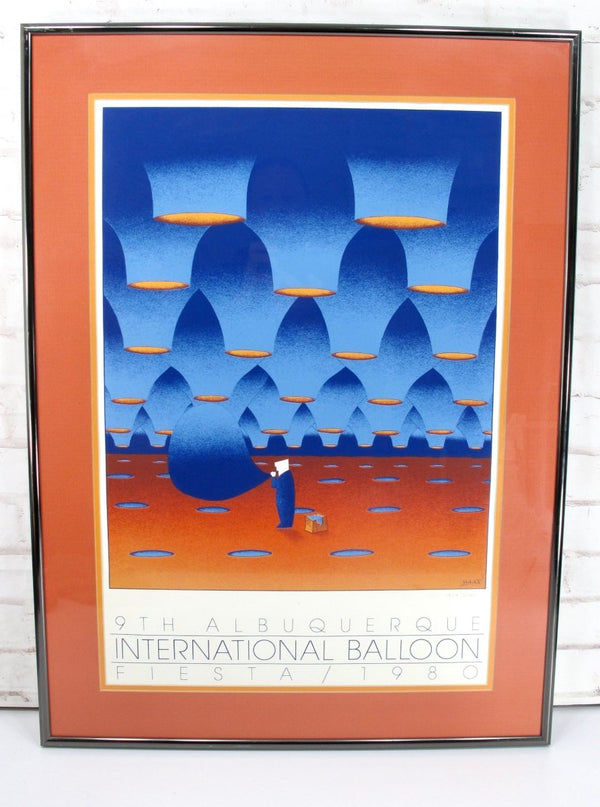 9th Albuquerque Balloon Fiesta Rare 1980 Lithograph Poster Mann - ZeereeZ