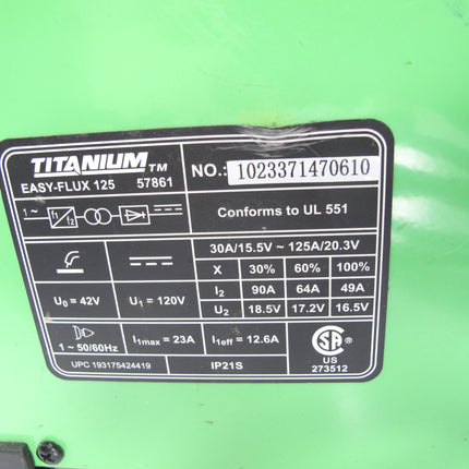 Titanium TI-FLX125 Flux-Core Easy-Flux 125-Amp Welder 120V TI-FLX12510