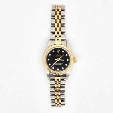 Rolex Oyster Perpetual Two Tone 18k Gold/SS Diamond Ladies Automatic Watch 76193