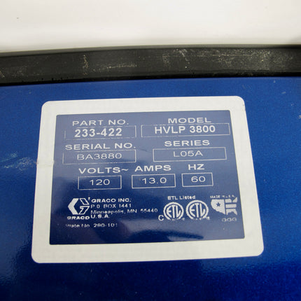 GRACO Finish Pro HVLP 3800 G4 Paint Sprayer w/ Hose & Nozzles