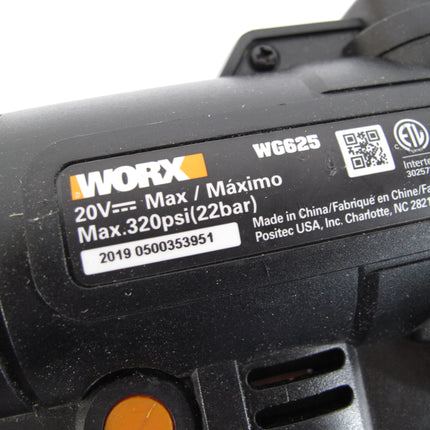 Worx Hydroshot WG625 20v Cordless Electric Power Washer 320psi