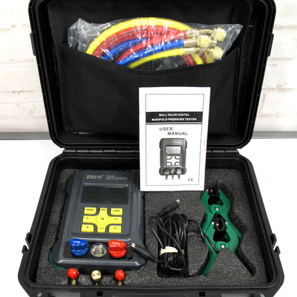 Duoyi DY522A Black Vacuum Pressure Tester Refrigeration Digital Manifold Gauge