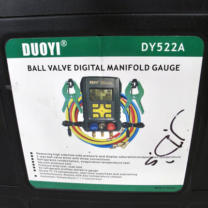 Duoyi DY522A Black Vacuum Pressure Tester Refrigeration Digital Manifold Gauge