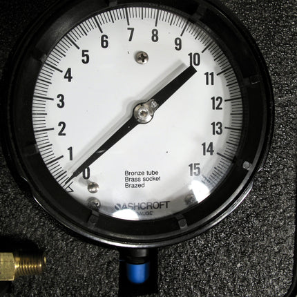 Ashcroft Duragauge Plus Q-586 9445-08 1008 9 Gauge 0-15 PSI & 0-30 PSISet w/ Case