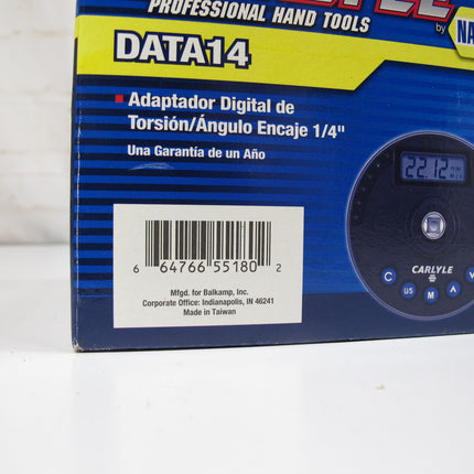 Carlyle DATA14 1/4 Inch Drive Standard to Digital Torque Wrench Adapter Converter
