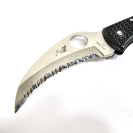 Spyderco Tasman Salt 2 Folding Knife Black Frn Serrated H-2 Stainless C106SBK2