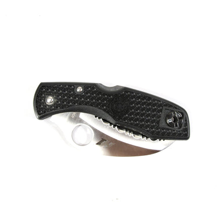 Spyderco Tasman Salt 2 Folding Knife Black Frn Serrated H-2 Stainless C106SBK2