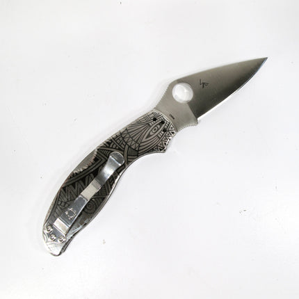 Spyderco C261P Uptern w/Tribal Pattern 2.82" Blade Lockback Stainless Knife