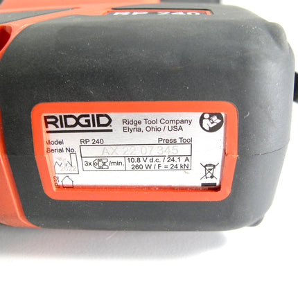 Ridgid RP240 Compact Press Tool Kit with 1/2"-1-1 1/4" Pro Press Jaws