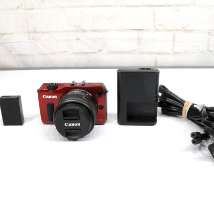 Canon EOS M Digital Camera Body Red w/EF-M 15-45mm IS STM Lens DS126391