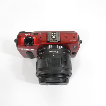 Canon EOS M Digital Camera Body Red w/EF-M 15-45mm IS STM Lens DS126391