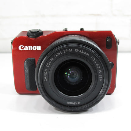 Canon EOS M Digital Camera Body Red w/EF-M 15-45mm IS STM Lens DS126391