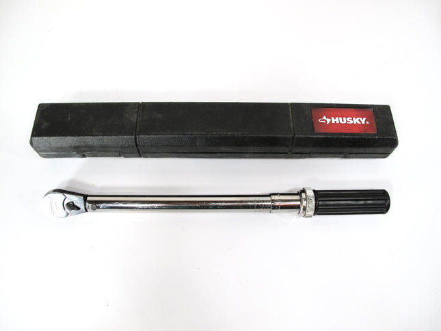Husky 564394 Micrometer Torque Wrench with Case 10-100 ft/lbs