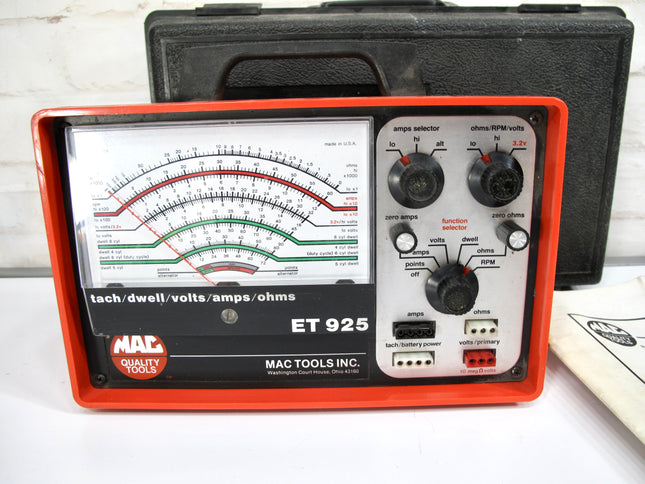Mac Tools ET925 Tuning Station–Tach /Dwell/ Volts/Amps/Ohms