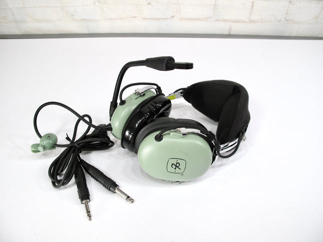 David Clark H10-13.4 Aviation Headset Microphone Dual GA Plugs Over Headphones