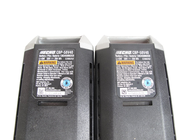 2 ECHO 58-Volt 4 Ah CBP-58V40 Lithium-Ion Power Tool Battery Pack