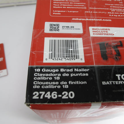 Milwaukee 2541-20 M12 FUEL 12V 18 Gauge Compact Brad Nailer Bare Tool