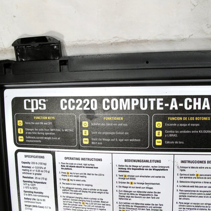 CPS Compute A charge CC220  220 lb Capacity HVAC Refrigerant Charging Scale