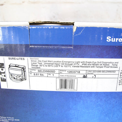 Cooper Lighting Eaton Sure-Lites Eagle Eye SELDW60SD Industrial LED Emergency Light