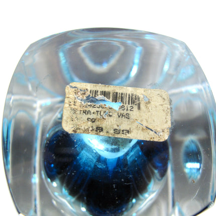 Waterford Metra 10 Inch Turquoise Lead Crystal Square Vase