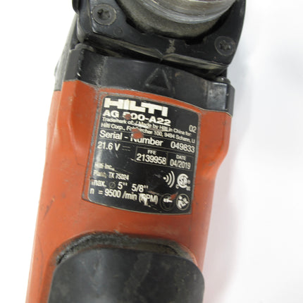Hilti AG 500-A22 5" ANGLE GRINDER Bare Tool Excellent