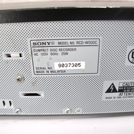 Sony RCD-W500C 5 Disk Changer Recorder CD, CD-R, CD-RW & MP3 Player