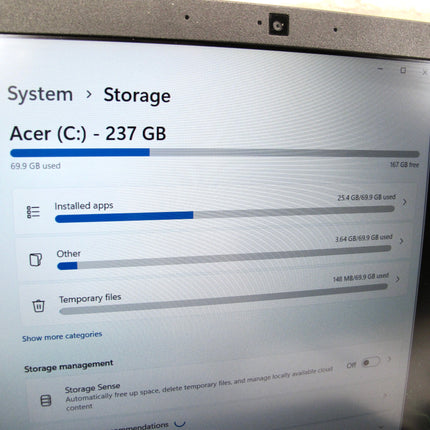 Acer Nitro AN515-55-53E5 RTX 3050 256GB SSD 32GB RAM 2.50GHZ I5 Notebook