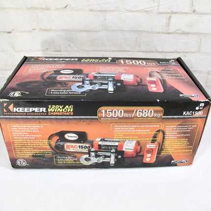 Keeper 110/120 Volt AC 1500 Pound Capacity Electric Winch with Remote