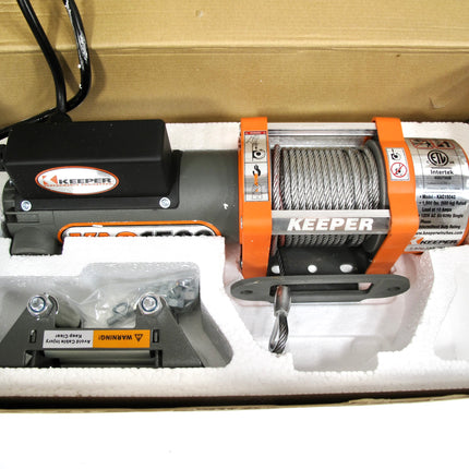 Keeper 110/120 Volt AC 1500 Pound Capacity Electric Winch with Remote