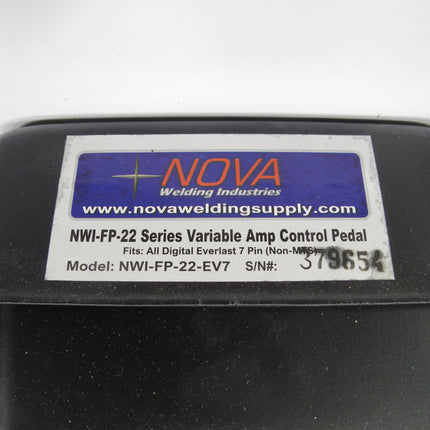 NOVA Welding Variable Amp Control Pedal for 7 Pin TIG Welders NWI-FP-22-EV7