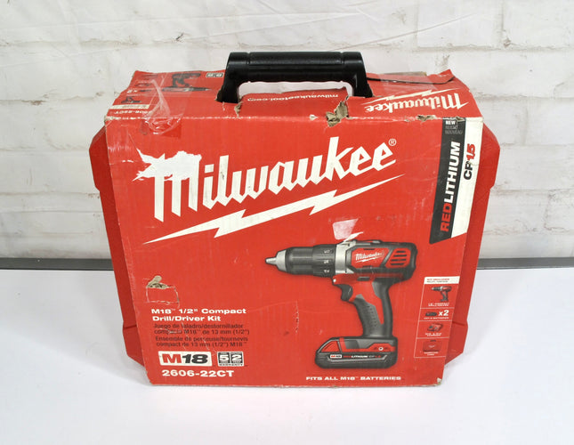 Milwaukee 2606-22CT M18 18V Cordless 1/2” Drill Driver Kit